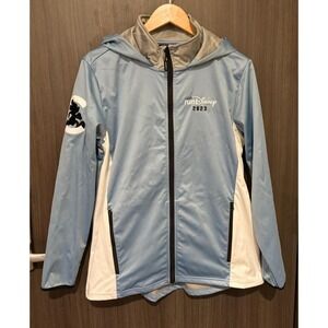Run Disney Jacket Women Large Full Zip Pockets Hooded Club Run 2023 Mickey Mouse